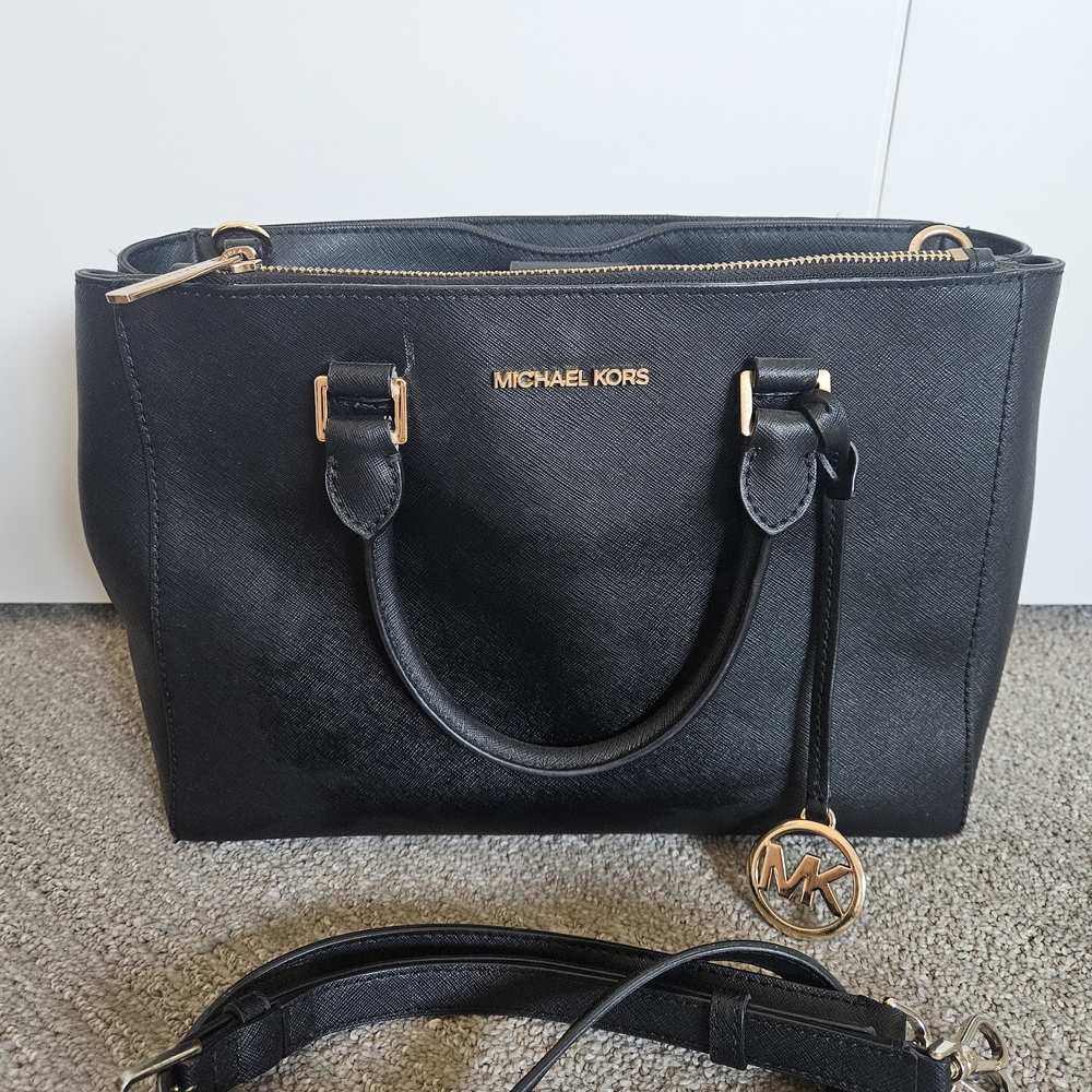 Michael Kors Black Leather Tote Bag